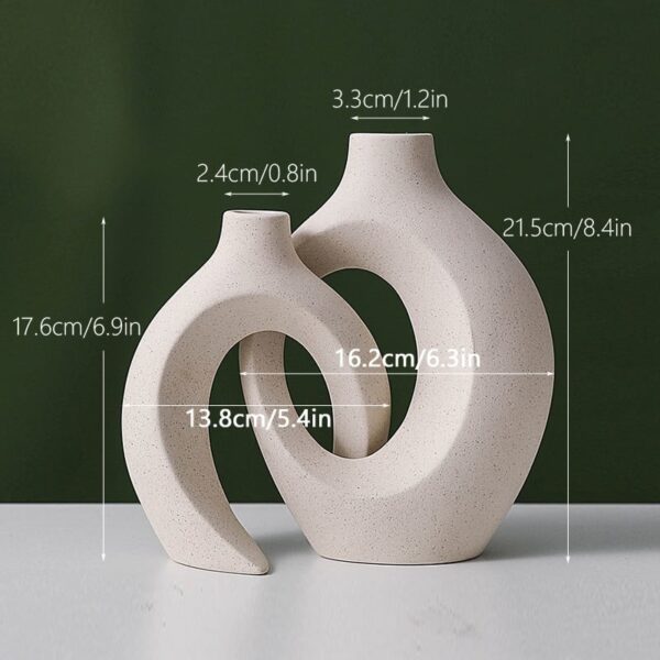 Vase nordique en céramique blanc mat – Image 5
