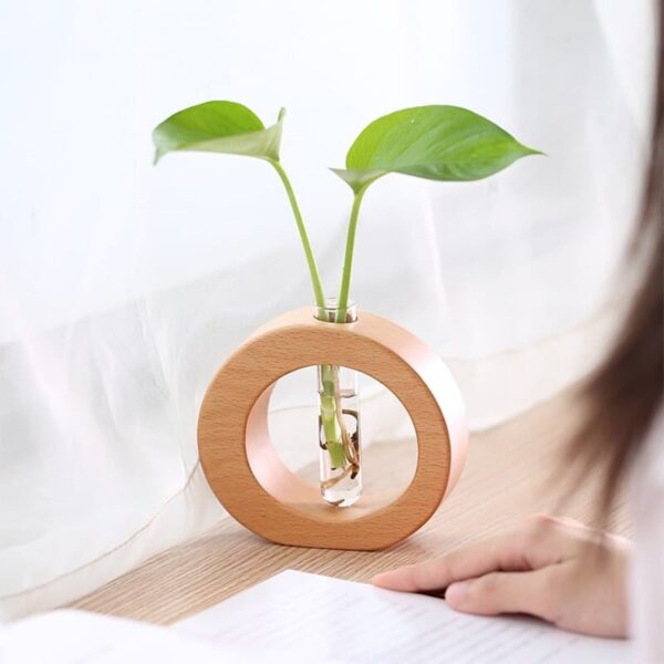 Vase Hydroponique en bois rond – Image 2