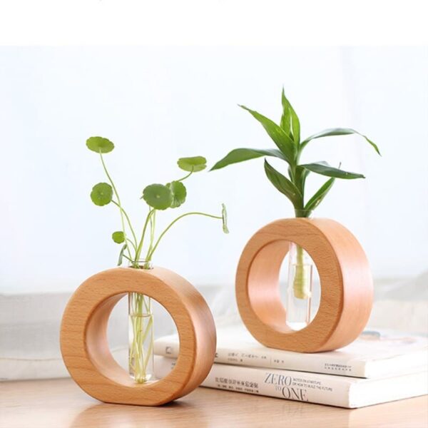 Vase Hydroponique en bois rond – Image 3