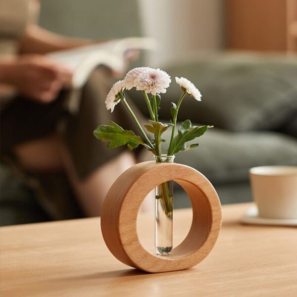 Vase Hydroponique en bois rond – Image 4