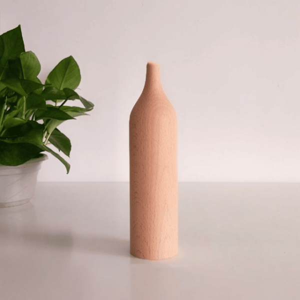 vase en bois pour fleurs séchées