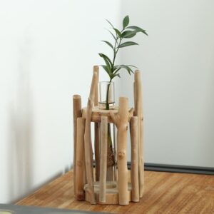 Petit Vase rond nordique en bois