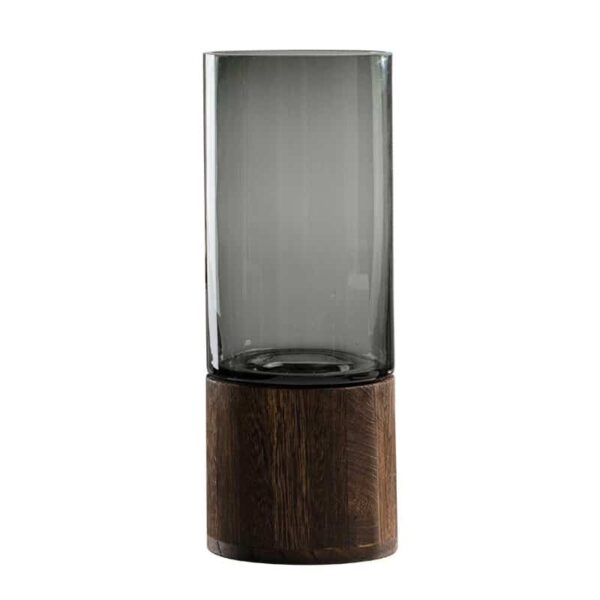 Vase en verre avec Base en bois – Image 6