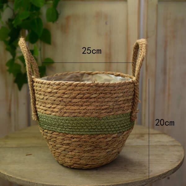 Cache pot de table en osier – Image 2